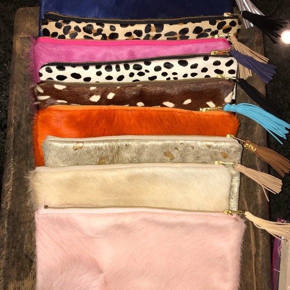 Genuine Brazilian Leather Cowhide Clutch Pouch Bag - Picture 4 of 4